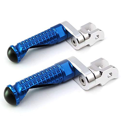 MC MOTOPARTS MPRO Blue 25mm Extended Front CNC Footpegs Compatible with YZF R1 00-21 YZF R6 03-19 YZF R1M 15-21 R1S - color: Blue, size: 25mm Extension