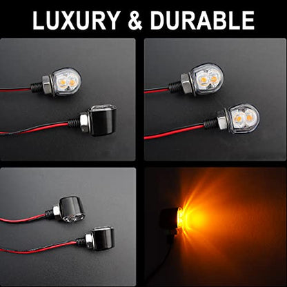 mini led turn signals motorcycle blinkers dirt bike Rear front turn signals universal bullet signal lights suitable for honda harley suziki motorcycles (TURN02) - color: 2 led chips
