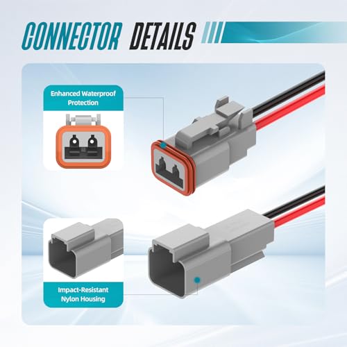 2 Pin DT Connector Kit Gray Waterproof Deutsch Automotive Connectors Kit with Solid Terminals and Sealing Plugs for Car Truck Motorcycle Marine Wiring 14–20 AWG，3 Sets - size: 2 Pin 3 Sets
