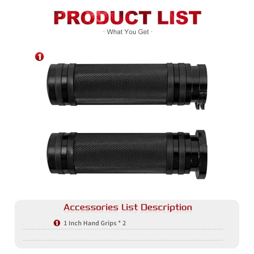 Motorcycle 1" Handlebar Hand Grips Fit for Harley Sportster XL Iron 883 1200 Dyna Softail Touring Road King Street Electra Glide V-Rod VRSC