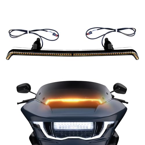 Trim Lights Center LED Windshield Turn Signal Light Compatible for 2023 2024 FLTRXSE 2024 FLTRX/FLTRXSTSE, LED Windscreen Light(Center Light)