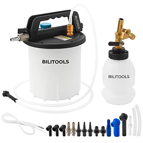 BILITOOLS 3L Universal Brake Bleeder Kit, Vacuum Brake Fluid Bleeding Tool | Pneumatic One Person Air Compressor Brake System Clutch Fluid Extractor Kit with 1L Refilling Bottle, Clean & Efficient