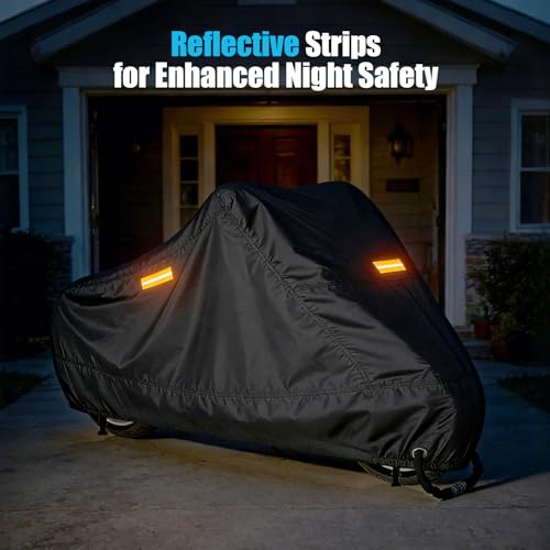 300D Motorcycle Cover Waterproof Outdoor, 96.5 inch Fits for Harley Davidson Sportster Iron 883/1200, Forty-Eight, Nightster, Nightster Special, Street 500/750, Honda Rebel 300/500/1100, Black - size: 96.5 inch