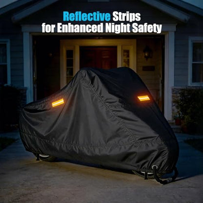 300D Motorcycle Cover Waterproof Outdoor, 96.5 inch Fits for Harley Davidson Sportster Iron 883/1200, Forty-Eight, Nightster, Nightster Special, Street 500/750, Honda Rebel 300/500/1100, Black - size: 96.5 inch