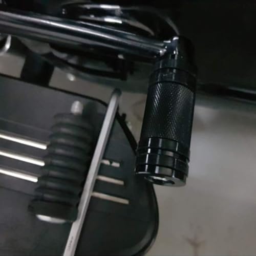 ONETEN Motorcycle CNC Edge Cut Anti-Skid Gear Knurled Shifter Peg Retro Refit Shift Lever Pegs Pedal Fit for Harley Sportster Touring Dyna Softail - color: Black+Silver