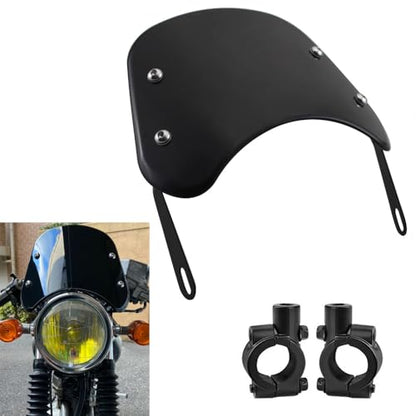 Kucehiup Motorcycle Windshield Wind Deflector Fit 5 to 7" Round Headlight