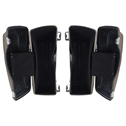 TCMT Hard Saddle bags Saddlebag Trunk W/Latch Keys & Liners Carpet Insert Fits For Harley Touring Road Glide Road King Street Glide Electra Glide Ultra Classic FLHT FLHR FLHX 1994-2013 - color: Glossy Painted Chrome Latches