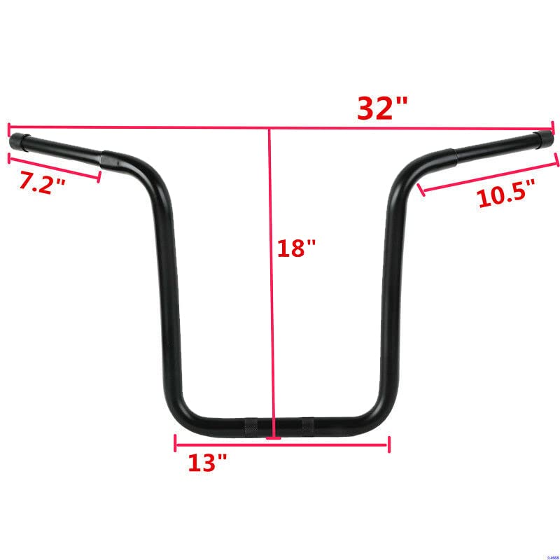 Green-L 1 1/4" Ape Hanger 18" Rise Handlebars Fit for Harley Sportster XL883 XL1200 Softail FLST FXST Custom Motorcycle 1.25" Handle Bar - size: 18" Rise, style: Style C Black