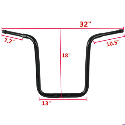 Green-L 1 1/4" Ape Hanger 18" Rise Handlebars Fit for Harley Sportster XL883 XL1200 Softail FLST FXST Custom Motorcycle 1.25" Handle Bar - size: 18" Rise, style: Style C Black