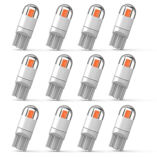 194 LED Car Bulb Red 3030 Chipset 2SMD T10 194 168 W5W LED Wedge Light Bulb 1.5W 12V License Plate Light Courtesy Step LightTrunk Lamp Clearance Lights (12pcs/pack)… - color: Red