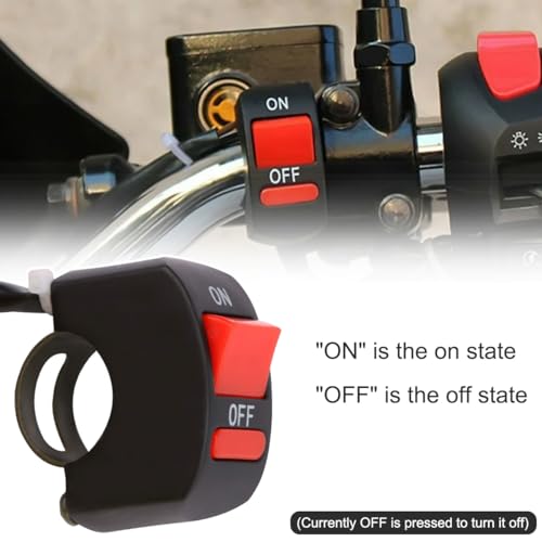 22mm Handlebar Mounting Switch 12-80V 7/8'' Universal ON-Off Handle Button Tuning Part LED Headlight Light Bar Brake Lights for Motorcycle Dirt Bike ATV - 2PCS