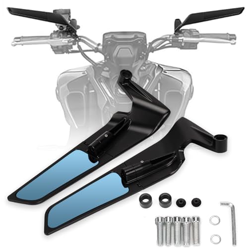 XINGWU Motorcycle Mirrors Anti-glare Stealth Mirror Adjustable Rotating Rearview Mirror Wind Wing Side Mirror for Z650 Z900 Z1000 Duke 390 790 1290 MT07 MT09 S1000 Street Bike Mirrors - size: Anti-glare Lens