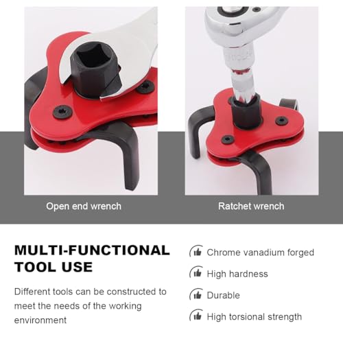 2 PCS Universal Oil Filter Wrench, Adjustable 3-Jaw Oil Filter Removal Tool From 2-1/2 to 4 inch & 3 to 5-1/2 inch, Oil Filter Wrench Change Set Fits 1/2'' & 3/8'' Drive