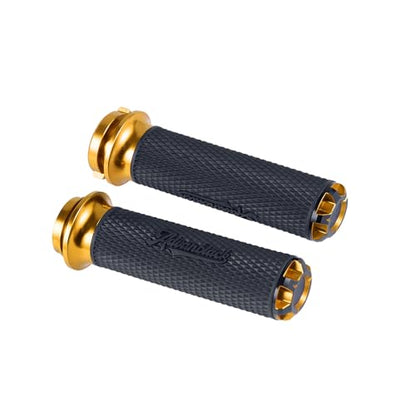 Advanblack AXION Performance Grips, Electronic Throttle Control Grips Compatible with Harley Touring Road Glide Street Glide, Softail - color: Gold