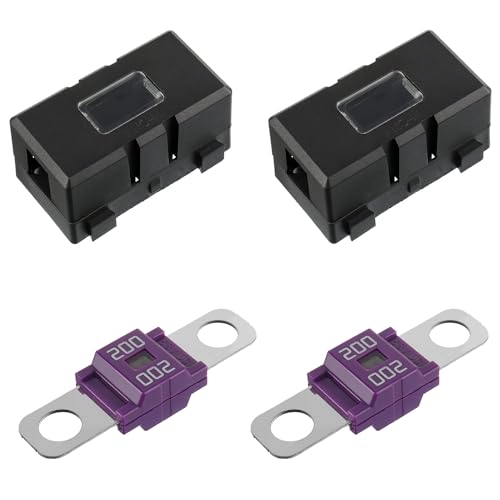 BOJACK 200 Amp AMI/Midi Fuse Holders and High Current Bolt-on Midi Fuses 200A for Cars Trucks Vehicles (Pack of 2 - style: 200 A