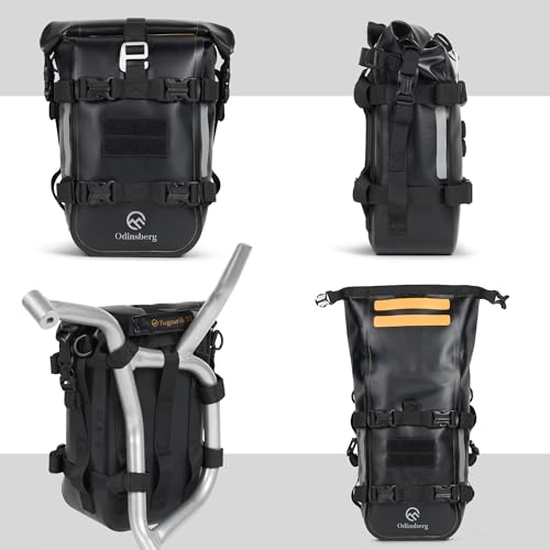 Odinsberg Waterproof Motorcycle Tail Bag 7L Motorcycle Dry Bag Crash Bar Bags used as Luggage on Sissy Bar Back Seat Saddle Bag Rack Fender Bag Pouch Dirt Bike Pack for Moto Enduro ATV - size: 7L