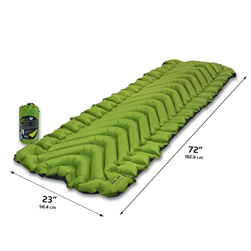 KLYMIT Static V2 Inflatable Sleeping Pad | Portable, Ultralight, Easy to Inflate, Foldable Air Bed for Camping, Backpacking & Hiking — Green - style: Uninsulated