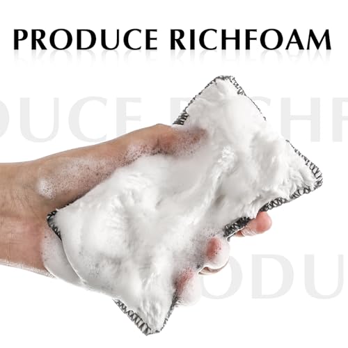 Mudder 8 Pcs Car Interior Scrubbing Sponge 5'' x 3'' Fiber Car Wax Applicator pad Household Cleaning Sponges for Leather Car Seat Couch Cleaning (Gray White) - color: Gray White
