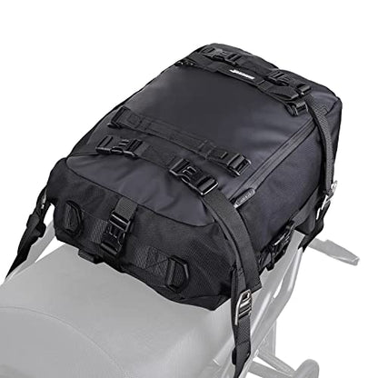Rhinowalk Motorcycle Bag, 20L Black, Multifunctional Rear Rack Trunk Seat Bag, Motorbike Saddle Bag, Compatible with Motorcycle - size: 20L