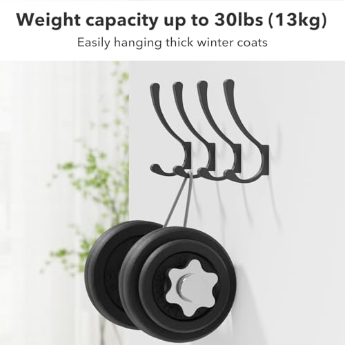 saffruff 8-Pack Wall Mount Coat Hooks, Heavy Duty Metal Hooks for Hanging Clothes, Backpack, Bag,Towel & Jacket, Strong 30 lbs Hold Closet Hanger, Black - color: Black, size: 8 Pack
