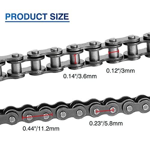 #25 Roller Chain - 10 Feet #25 Chain with 10 Connecting Links & Chain Breaker for Go Karts, Mini Bikes, Scooters, Dirt Bikes, Razor Motorcycles, Pocket Bike and Bycicles - 480 Links - size: 480Link