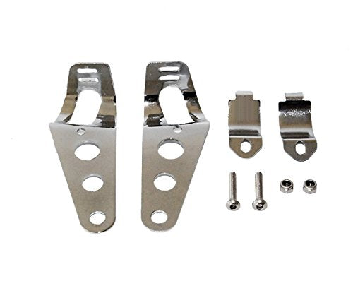 Chrome Fork Ear Headlight Mount Brackets Motorcycle Chopper Cafe Racer 35mm-43mm