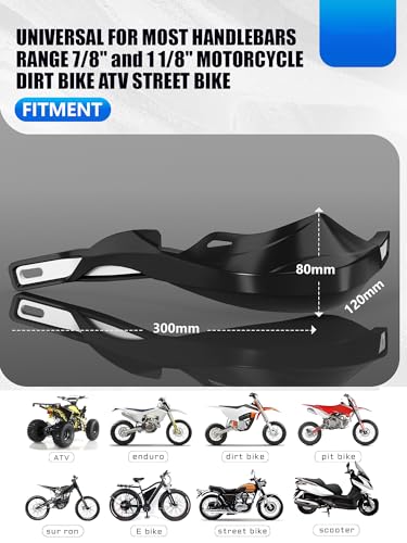 JFG RACING Dirt Bike Handguards,7/8" and 1 1/8" Handlebar Motorcycle Dirtbike Hand Guards Accessories Universal for CRF XR YZF XC KX 125 150 250 300 Ebike ATV Pit Bike Motocross Enduro - color: black