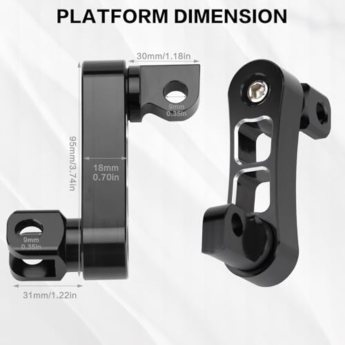 Highway Footpegs Adjustable Passenger Foot Pegs 2 1/4" Extension Brackets FootPeg Conpatible for Harley Dyna Sportster Softail Touring with Support Foot Pegs (Black White) - color: Black White