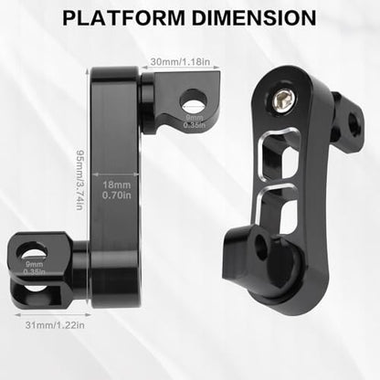 Highway Footpegs Adjustable Passenger Foot Pegs 2 1/4" Extension Brackets FootPeg Conpatible for Harley Dyna Sportster Softail Touring with Support Foot Pegs (Black White) - color: Black White