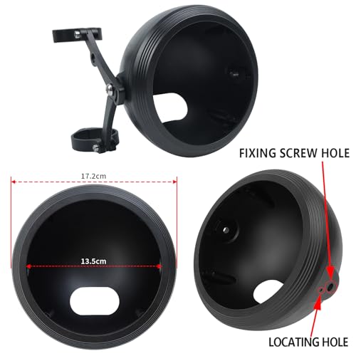5.75inch CNC Motorcycle Headlight Housing Bucket with CNC Side Mounting Bracket 46-50MM Fork Tube Holder Clamps for Motorcycle - size: 50