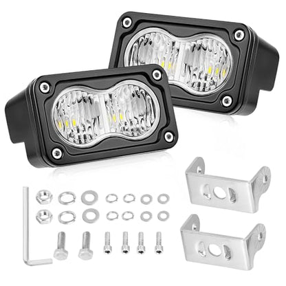 LED Pods, AKD Part 3 Inch Flood CREE LED Off Road Lights 40W Small Driving Light Pods Backup Reverse Lights Fog Pod Light 2 Packs for Truck Pickup Motorcycle UTV ATV SUV Dirt Bike Surron - color: White