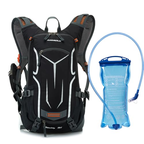 Outdoor Cycling Backpack, 18L, Black - color: grey, size: Backpack and Water Bag