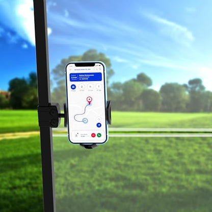 10L0L Golf Cart Phone Holder Mount - Universal Fit for Club Car DS, Yamaha, EZGO TXT RXV (0.75"-1.25" Square Tube), 360° Rotation, Secure Phone Caddy for iPhone & Android, Golf Accessories