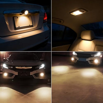4Pcs 23mm DC 12V Black shell Eagle Eye Cob LED Car Fog DRL Daytime Running Light Backup Reverse Tail Rock Lights Headlights Signal Lamp Small bulb DIY use for car and motorcycle (Warm white) - color: Warm white
