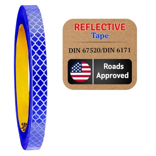 Reflective Reflective Tape Reflective Film Safety Warning Tape Waterproof Reflective Film Cars Motorcycles Helmet Bicycle Made with Diamond Grade (Blue 4095_10mm X 10meter) - color: Blue 4095_10mm X 10meter