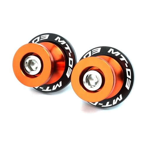 Rear Stand Frame Sliders for Yamaha MT03 MT10 MT-09 2014-2025 Motorcycle Accessories Swingarm Spools Sliders Stand Screws 6MM Swing Arm Bolts(MT03 Orange) - color: MT03 Orange