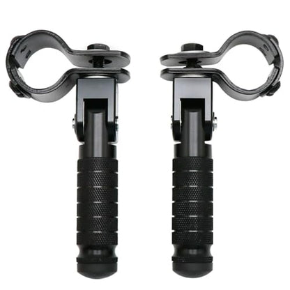 Motorcycle folding pedal, suitable for 1.18-1.35 inches (30-35mm) | Universal 90° foldable pedal bracket for motorcycle/bicycle. Fits 30-35mm (1.18-1.35") round frame bars. - size: Trumpet