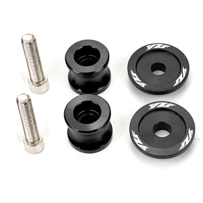 MOWOK Fit For Yamaha YZF R1 R3 R6 R7 R9 R15 R25 R125 YZF600R YZFR3 YZFR9 YZFR1 YZFR6 Accessories M6 Motorcycle Swingarm Spools Sliders Swing Arm Stand Screws (Black) - color: Black