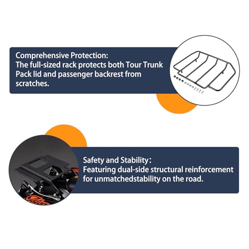 Advanblack King Tour Trunk Pack, Black Mount Bracket & Top Luggage Rack Fit for 2009-Later Harley Touring, Road Glide, Street Glide Special, Road King, Electra Glide (Black Cherry) - color: Black Cherry
