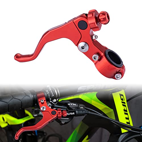 7/8‘’ 22mm Universal Motorcycle CNC Short Stunt Clutch Lever Aluminum Alloy Clutch Handlebar Compatible with Most Motorcycles Dirt Bike-Red - color: Red