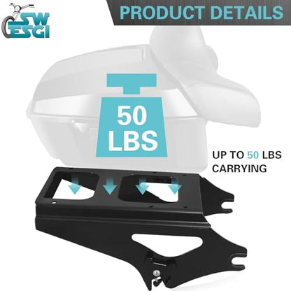 Detachable Two Up Tour Trunk Mounting 09-13 2-Up Tour Trunk Mounting Rack Compatible Harley Davidson Touring Street Glide Road King Road Glide Electra Glide (2009-2013 Rack Black) - color: 2009-2013 Rack Black