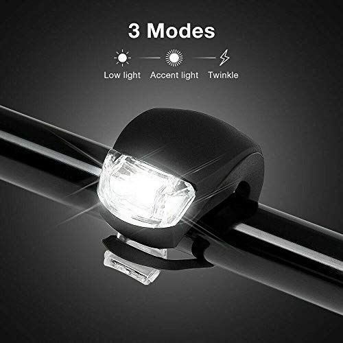2 Pcs Silicone Bike Lights Set (Front White & Rear Red), Super Bright LED Bicycle Clip-on Lights for Night Riding, 3 Light Modes, Waterproof Quick Release Cycling Safety Warning Lights