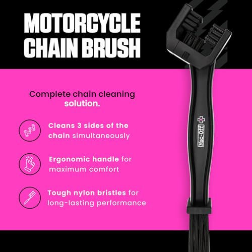 Muc-Off Motorcycle Chain Brush - Bike Cleaning Brush, Motorcycle Brushes, Bike Chain Scrubbing Brush - Bike Cleaning Brushes for Motorcycle