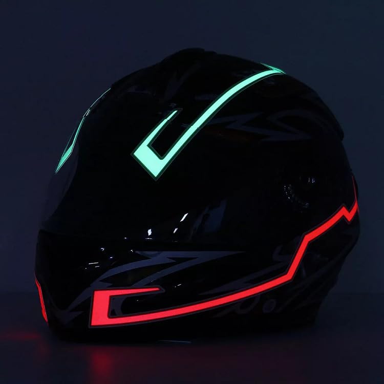 You Glow Girl Helmet EL Light Bar, LED Motorcycle Helmet Light Strip, Night Riding Signal, 3 Modes, Easy Install, Ice Blue - color: Ice blue