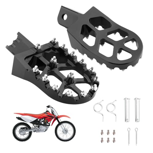 CNC Foot Pegs Alumiunm Dirt Bike Footpegs Compatible with CRF50 CRF70 XR50 XR70 XR110 CRF XR 50 70 M2R SDG DHZ KAYO Dirt Bike Pit Bikes (Black, CRF50/70 XR50/70/110 TaoTao) - color: Black, size: CRF50/70, XR50/70/110, TaoTao
