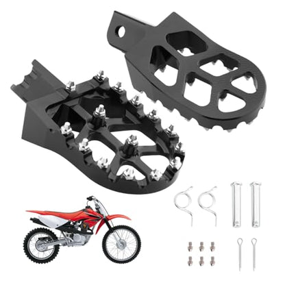 CNC Foot Pegs Alumiunm Dirt Bike Footpegs Compatible with CRF50 CRF70 XR50 XR70 XR110 CRF XR 50 70 M2R SDG DHZ KAYO Dirt Bike Pit Bikes (Black, CRF50/70 XR50/70/110 TaoTao) - color: Black, size: CRF50/70, XR50/70/110, TaoTao