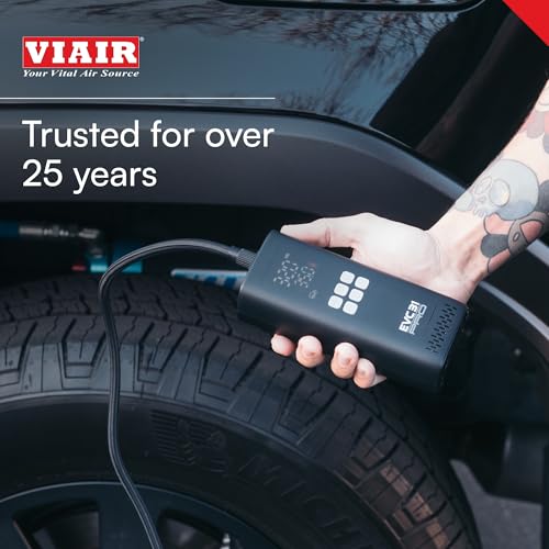 Viair Every Vehicle Carry EVC31 PRO - rechargeable, portable air compressor, dual power source, LED gauge w/preset - Tire Inflator Ideal for LT truck & suv's, cars, motorcycles, & E-bikes - style: EVC31 Pro