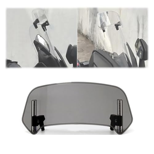 Windscreen Extension Suitable for BMW R1250 RT 2018-Present, Motorcycle Windshield Spoiler Deflector Clip On High Clarity Premium Material,Gray-L - color: Gray, size: Large