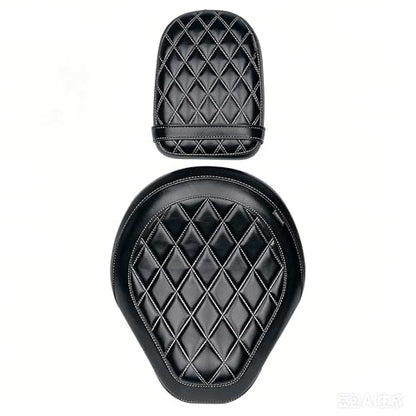 Motorcycle Rider & Passenger Comfort Seat Fit for Rebel 1100 CMX1100 2021 2022 2023 2024 2025 2026, Front Rear Solo Saddle Back Cushion Pillion Pad, Black w/Gray Stitching - color: Front & Rear - Black-B