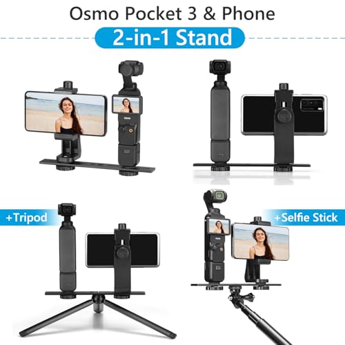 Accessories Kit for OSMO Pocket 3/Pocket 4, SGIP 2-in-1 Stand, Organizer Bag, Hard Shell Case,Selfie Stick,Tripod,Magnetic Mount,Mobile Phone Holder, Screen Protector, Accessories for OSMO Pocket 3 4
